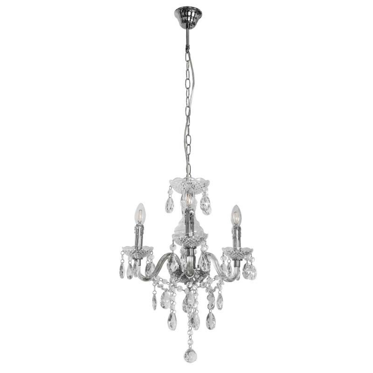 Świecznikowa lampa wisząca Whiz L.90690/3CLE zwis glamour chrom przezroczysty
