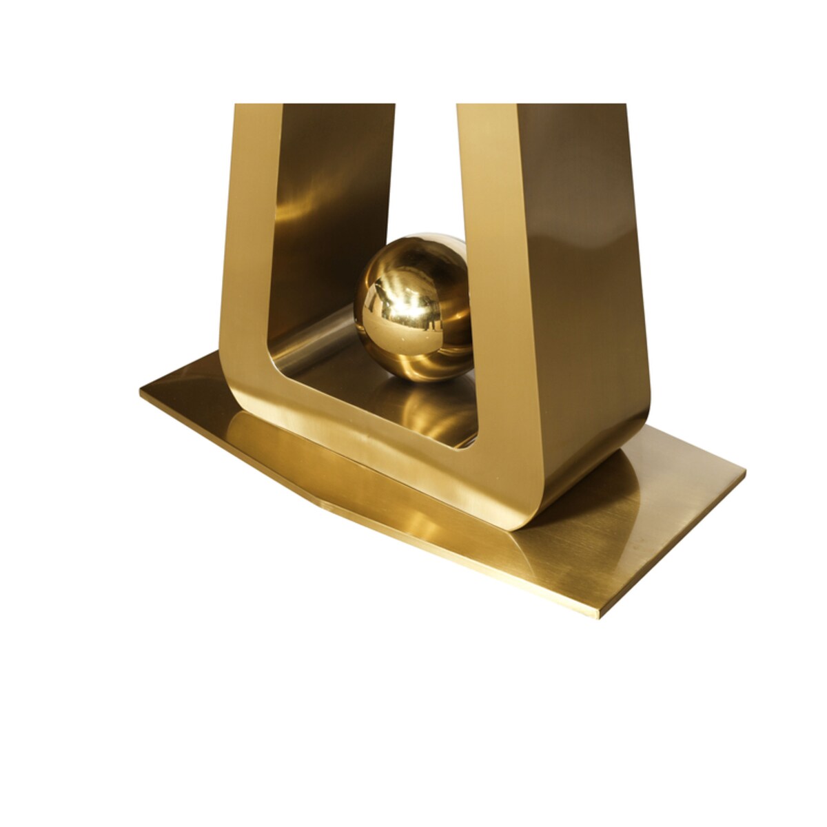 Stół złoty Glamour Nowojorski Milenio z blatem o wzorze marmuru 180x90x75