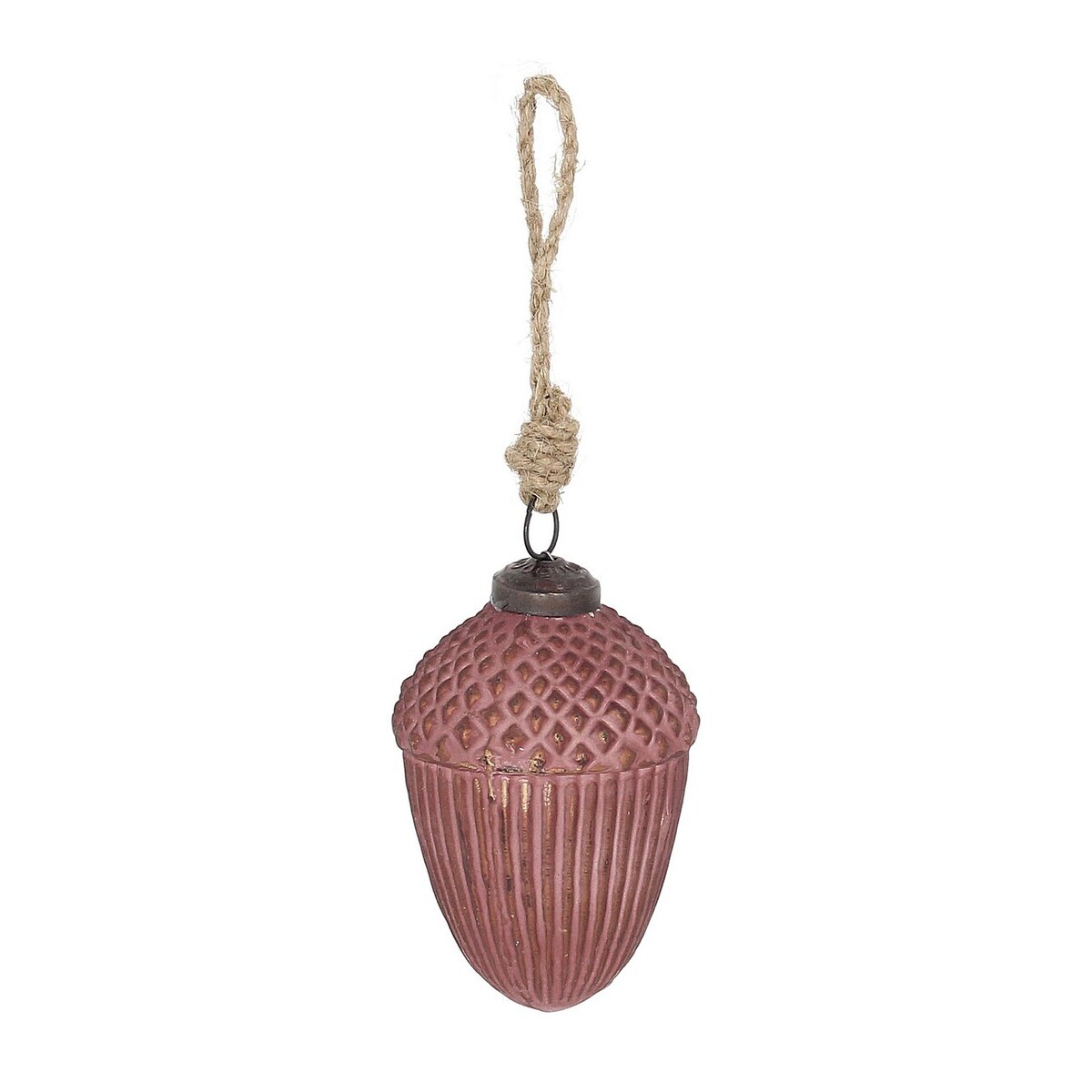 Bombka szklana Acorn Burgundy 7x10 cm boże narodzenie, święta, świąteczne, bordowy -brązowy, 7x7x10 cm