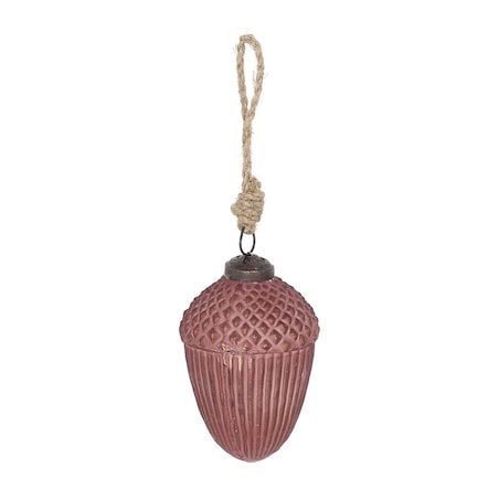 Bombka szklana Acorn Burgundy 7x10 cm boże narodzenie, święta, świąteczne, bordowy -brązowy, 7x7x10 cm