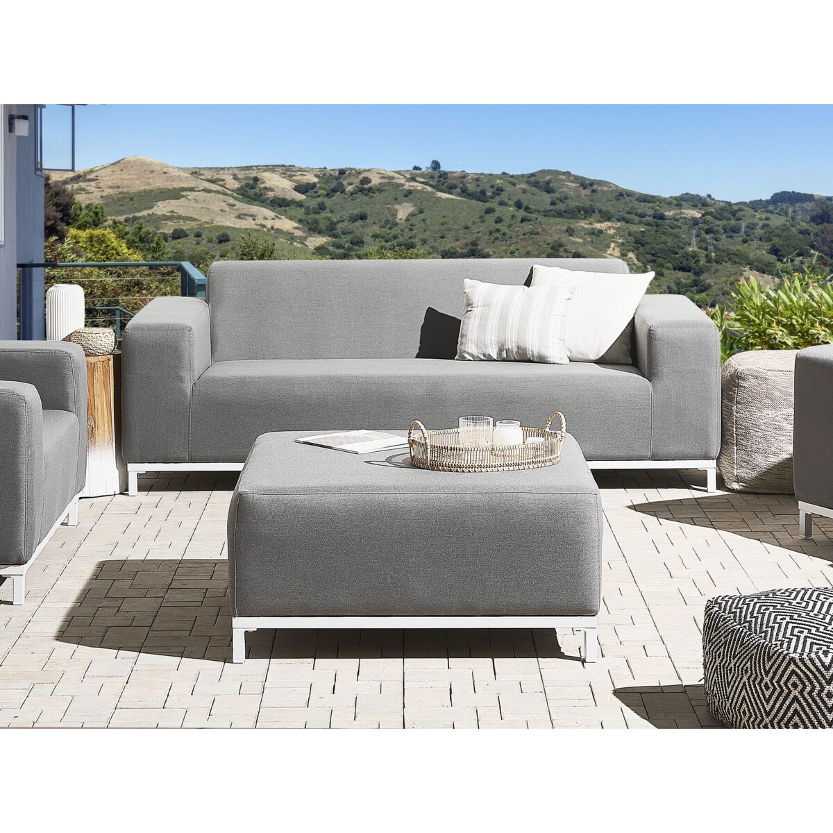 Sofa ogrodowa szara z białym ROVIGO