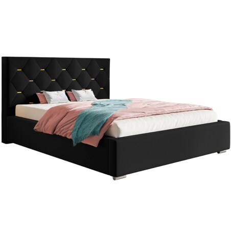 Łóżko tapicerowane 120x200 BEN 17 do pokoju młodzieżowego- czarne