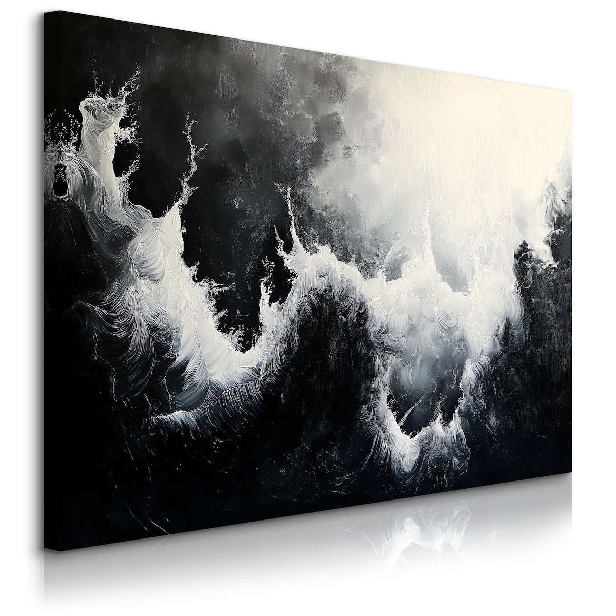 Obraz Canvas Do Salonu Czarno-Biała Abstrakcja Imitacja Farby 120x80cm