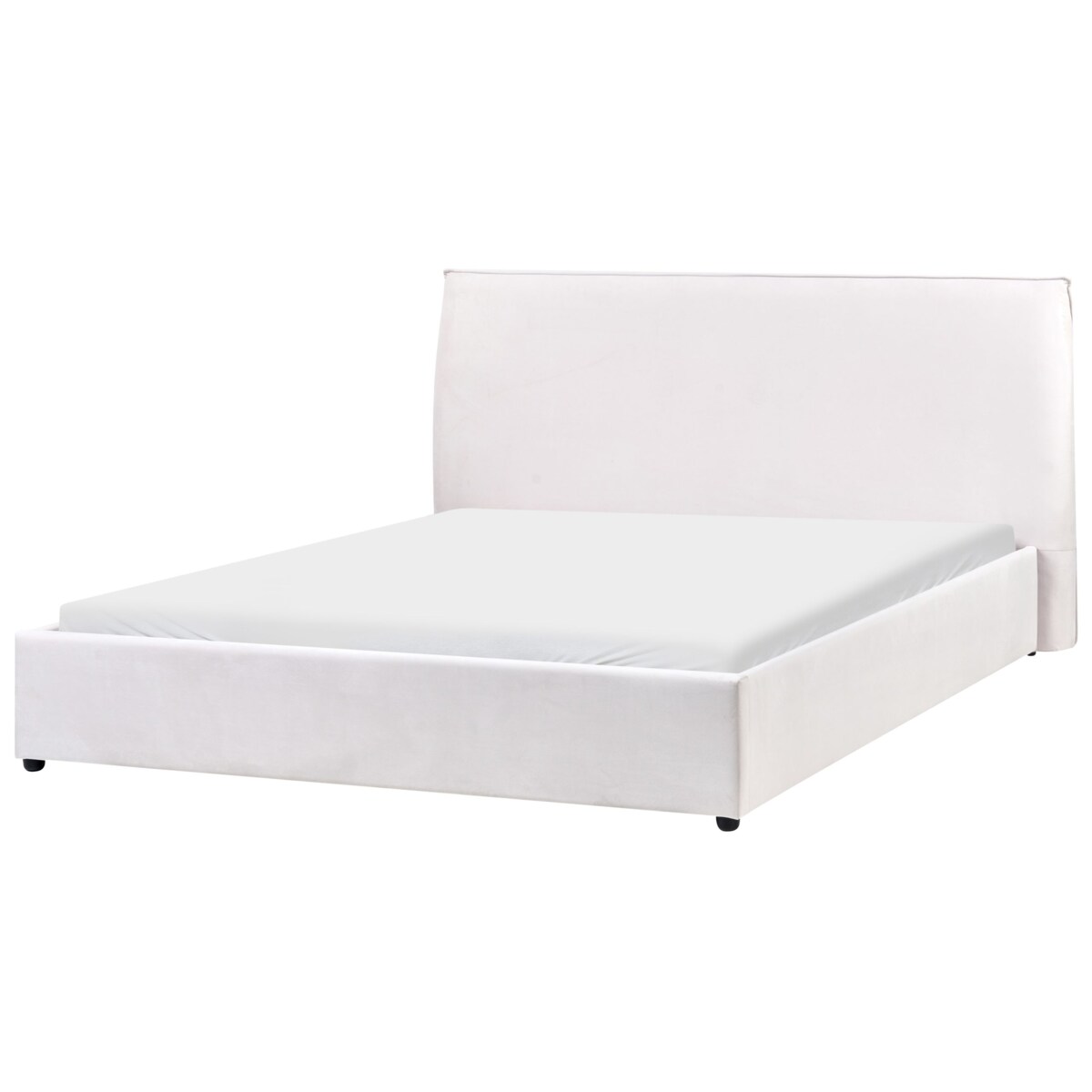 Łóżko Welur LAVAUR 160 x 200 cm Złamana biel