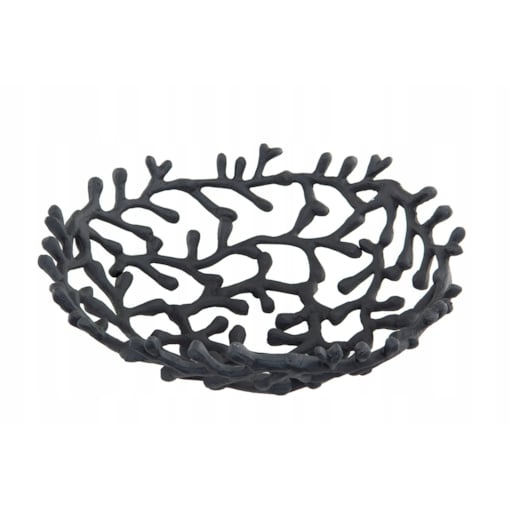PATERA NA OWOCE CZARNA 30cm RAFA KORALOWA KORALOWIEC DO DOMU SALONU PREZENT