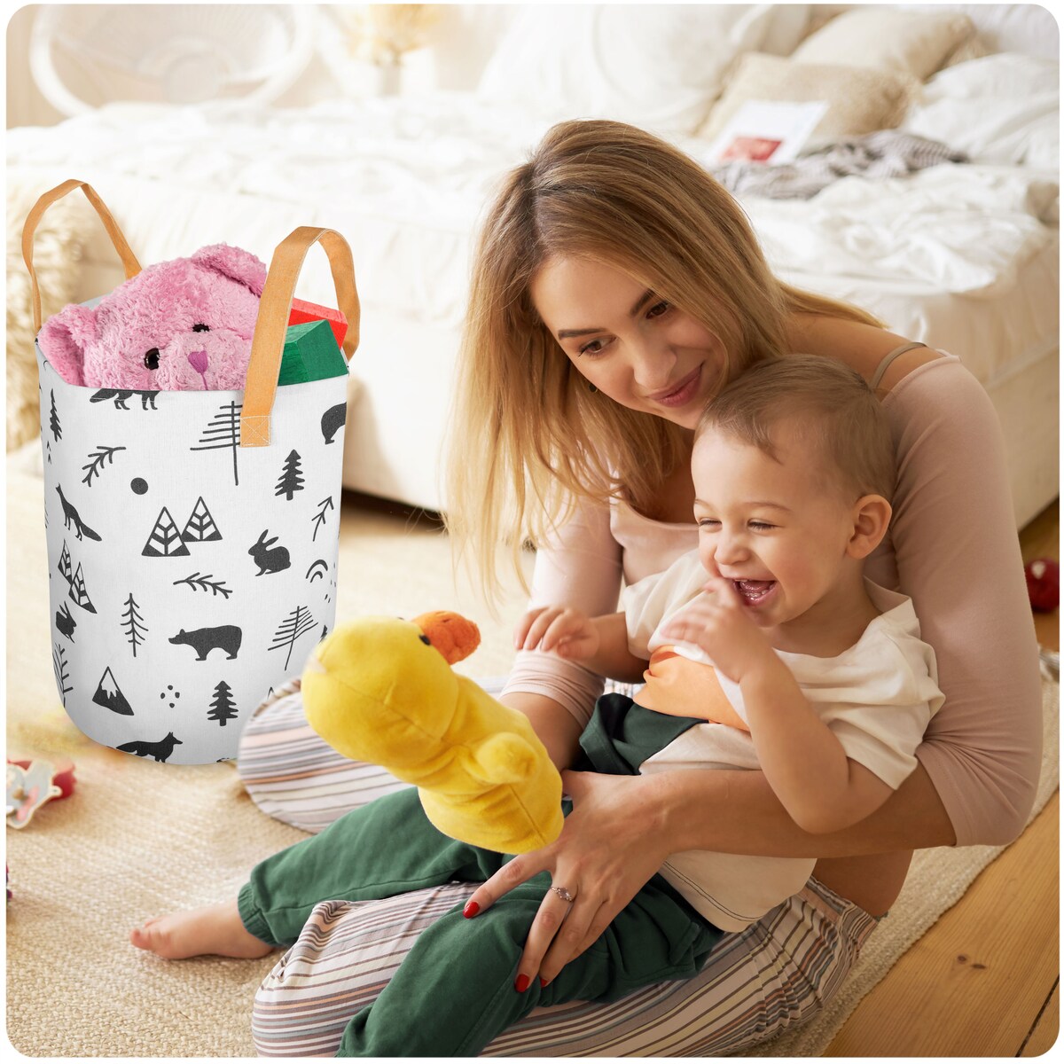 Kosz torba pojemnik na zabawki duży pojemny mocny Nukido