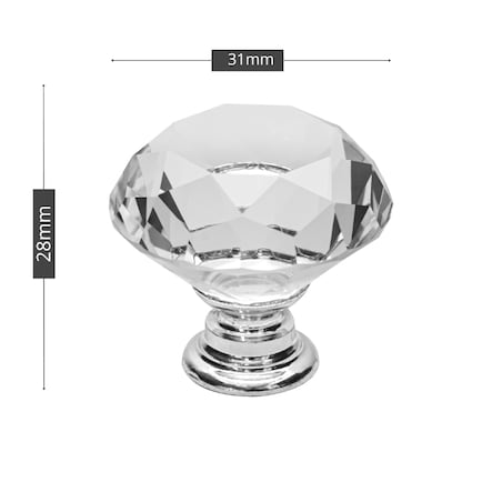 Gałka meblowa uchwyt meblowy kryształowa diamentowa glamour 31mm