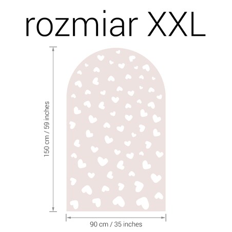 Naklejka na ścianę łuk brudny róż - serca XXL