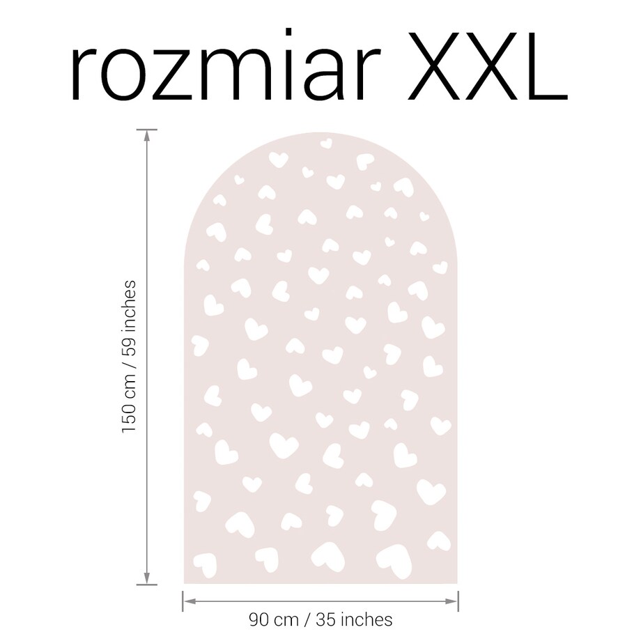 Naklejka na ścianę łuk brudny róż - serca XXL