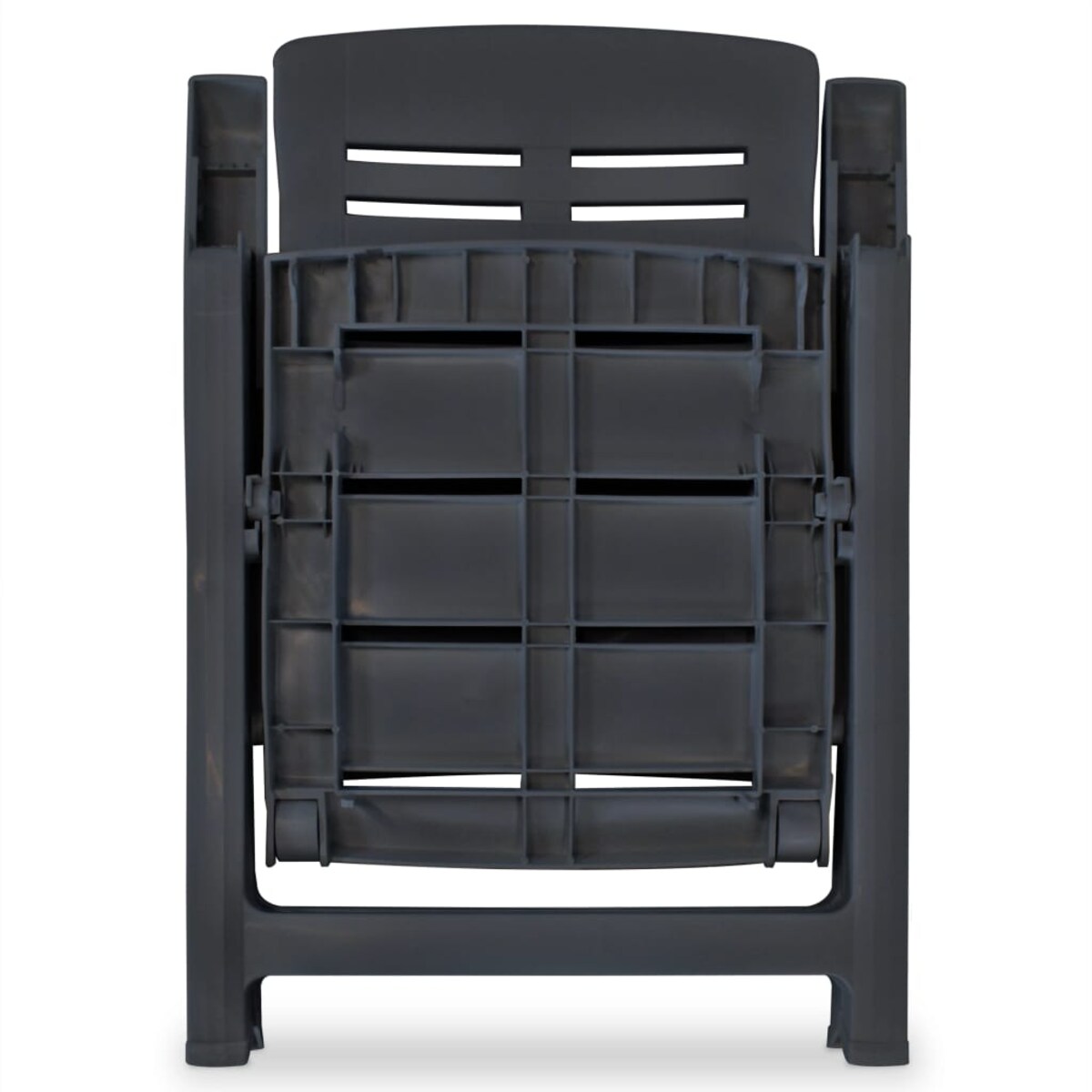 vidaXL Rozkładane krzesła ogrodowe, 2 szt., plastikowe, antracytowe