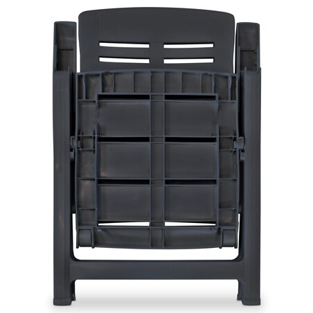 vidaXL Rozkładane krzesła ogrodowe, 2 szt., plastikowe, antracytowe