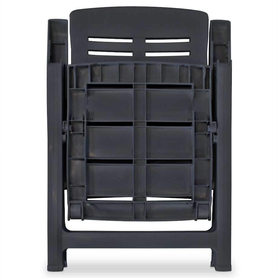 vidaXL Rozkładane krzesła ogrodowe, 2 szt., plastikowe, antracytowe