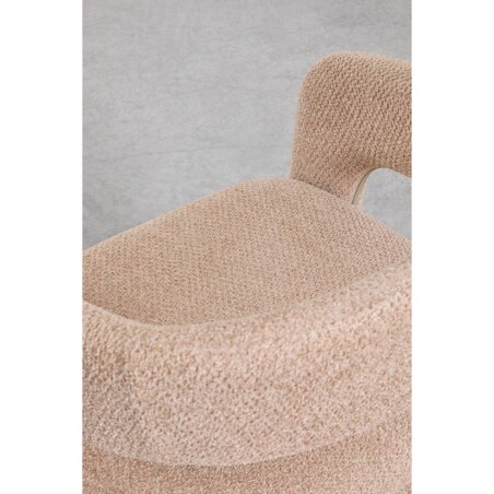 Krzesło tapicerowane Jules z podłokietnikami kawa z mlekiem