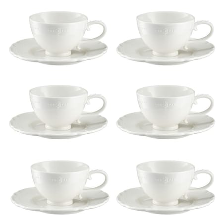 VILLA ITALIA Komplet filiżanek porcelanowych 180 ml 6 sztuk TIFFANY