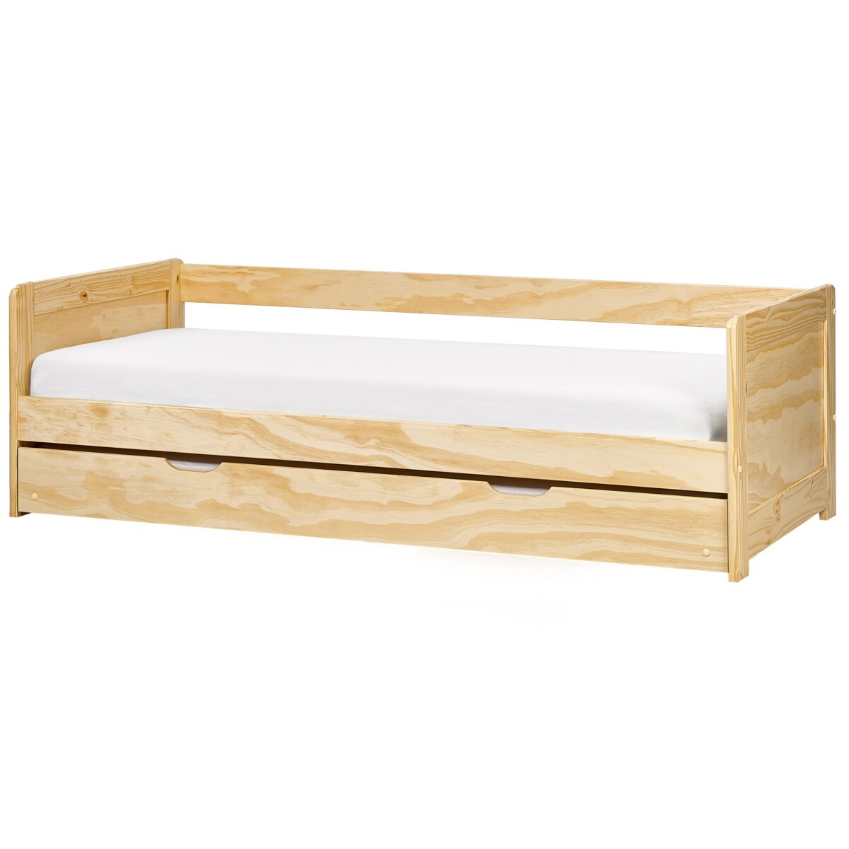 Łóżko wysuwane drewniane 90 x 200 cm jasne GRAVELINES