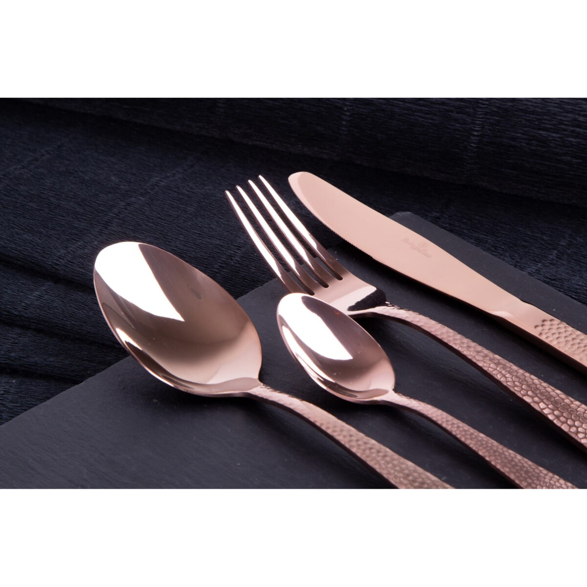 Komplet sztućców 24 elementy dla 6 osób błyszczące sztućce BERLINGER HAUS Rose Gold