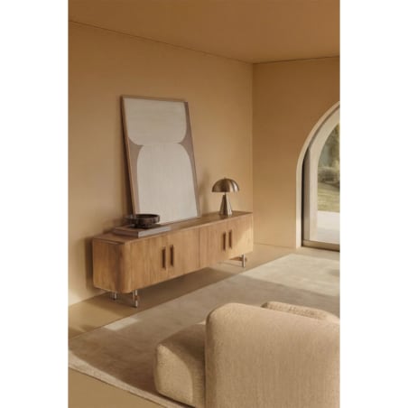 Komoda RTV 160x40 cm z drewna mango i stali Osaka