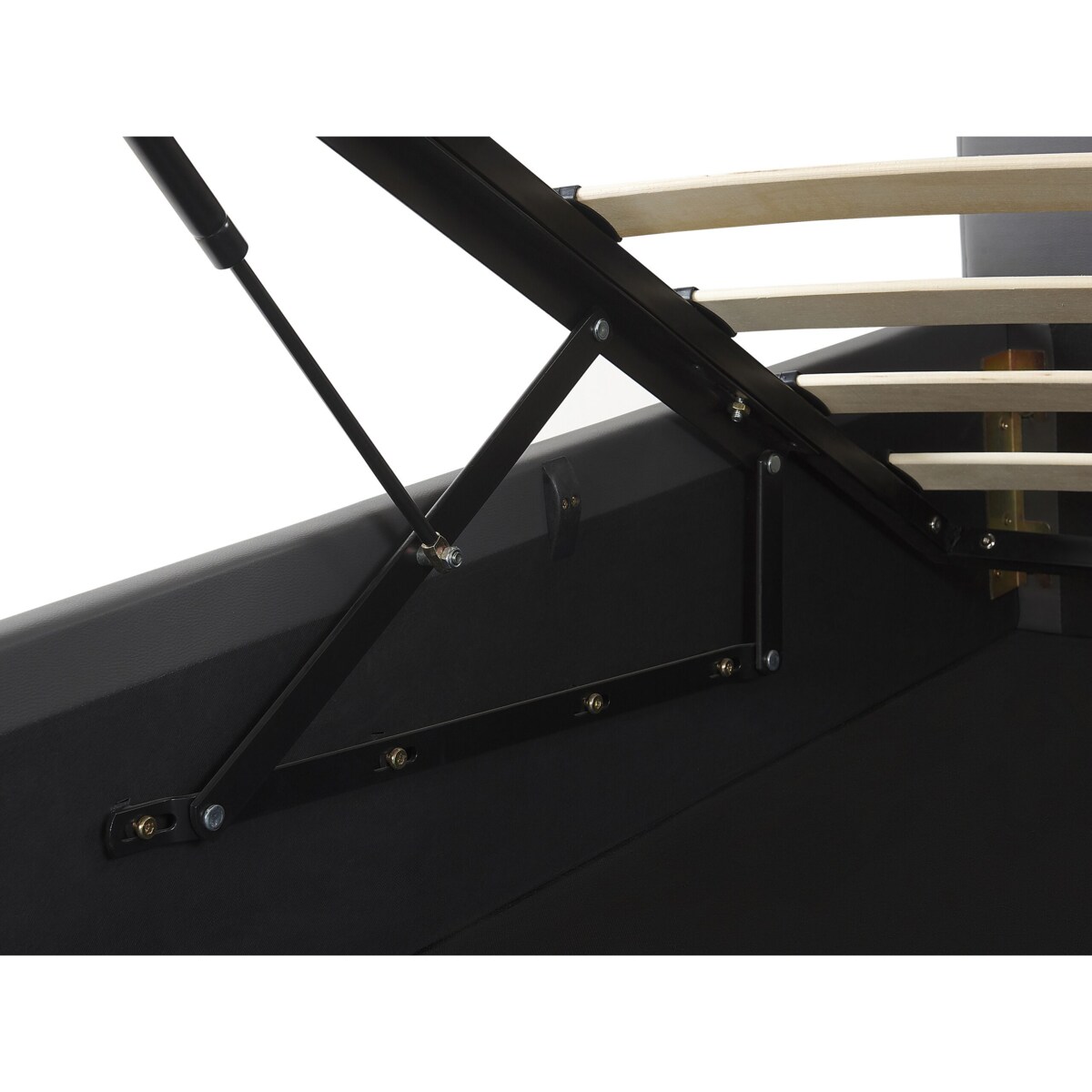 Łóżko z pojemnikiem DREUX 160 x 200 cm Jasnoszary