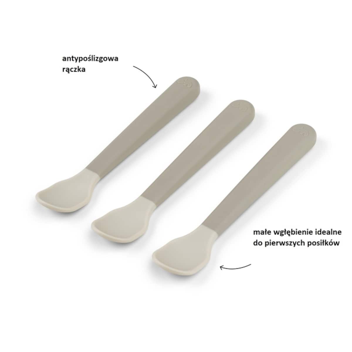 Done by Deer Łyżeczki dla Niemowląt Easy-grip 3szt Foodie Sand