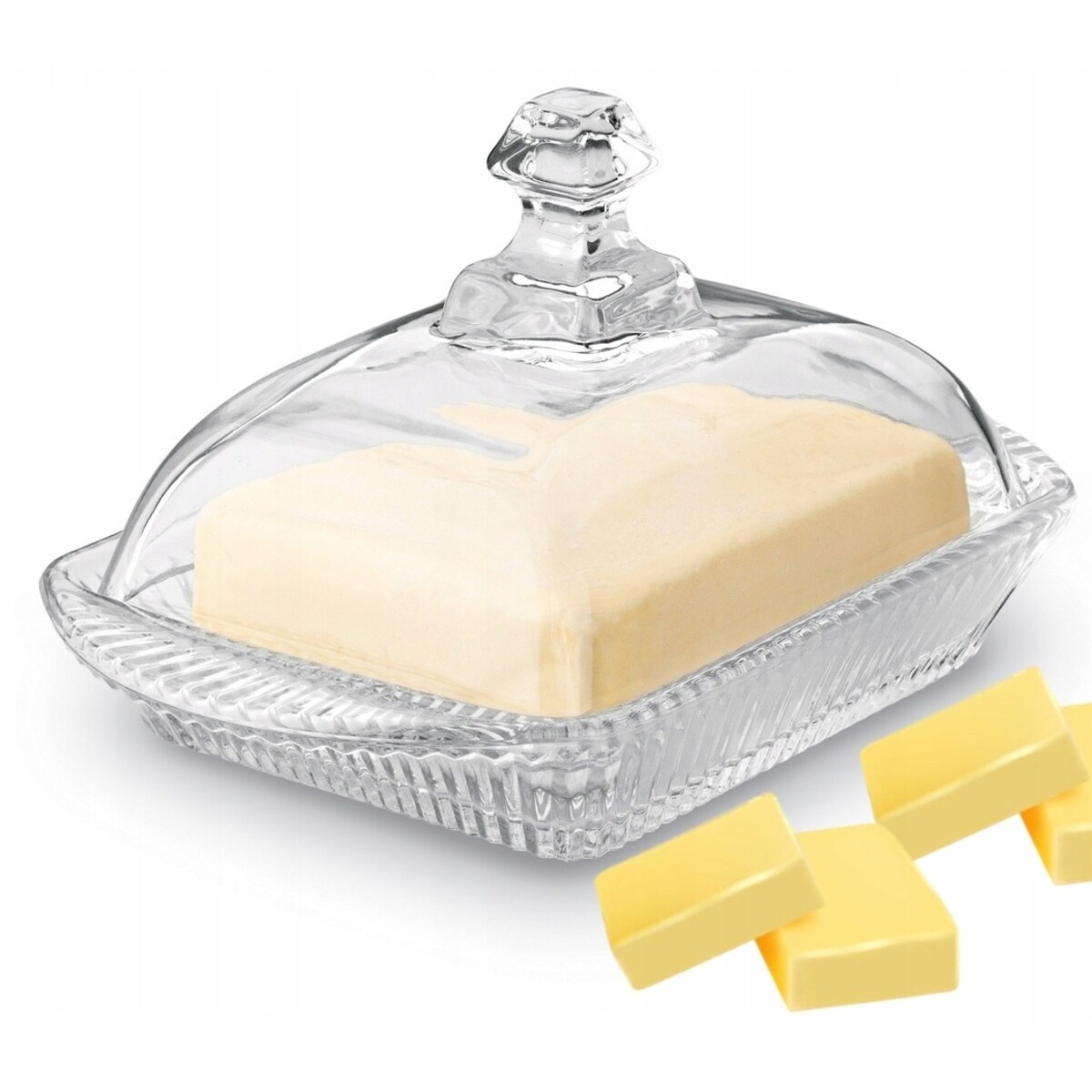 MASELNICZKA SZKLANA pojemnik na masło sery kuchenna maselnica