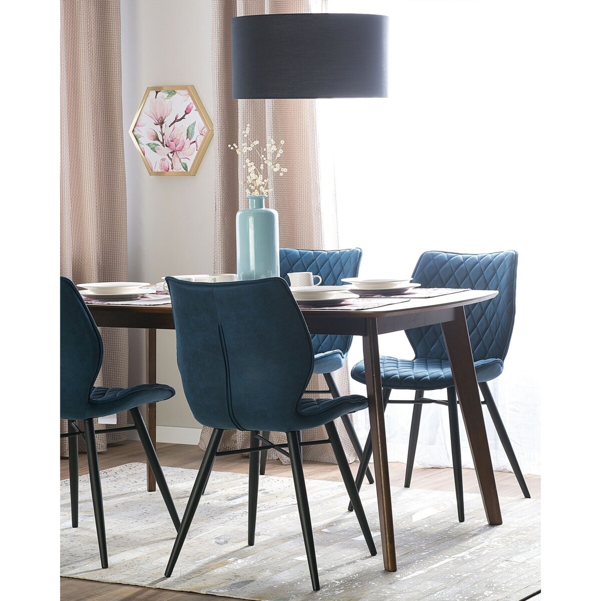 Zestaw 2 krzeseł do jadalni niebieski LISLE