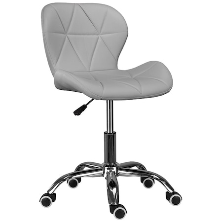 Krzesło obrotowe biurowe nowoczesne ekoskóra szare