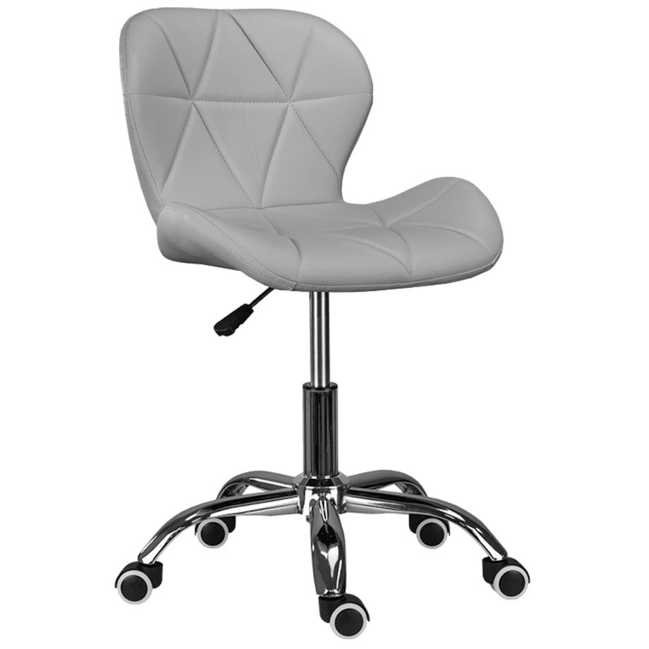 Krzesło obrotowe biurowe nowoczesne ekoskóra szare