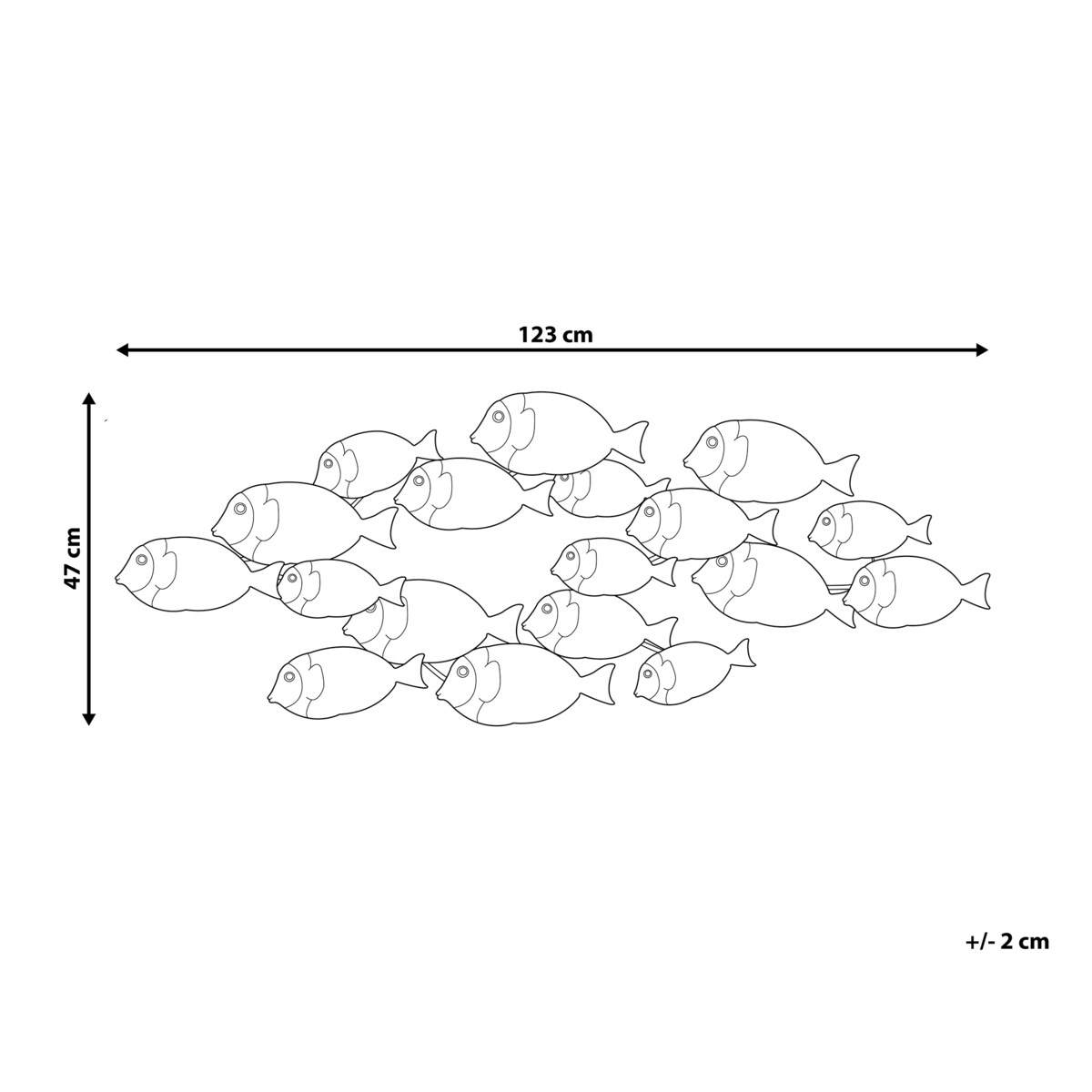 Dekoracja ścienna Ryba FERMIUM Metal 47 cm Kolorowy