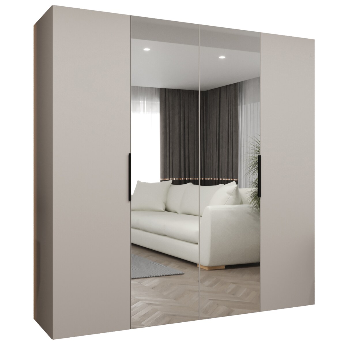 Szafa uchylna otwierana MARBELLA 2 200 wys. 202 cm Kaszmir + u. Czarny