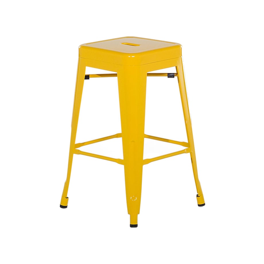 Zestaw 2 stołków barowych metalowych 60 cm żółty CABRILLO