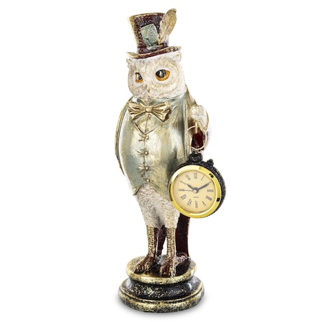Dekoracja - figurka 28x12x10 cm SOWA-2 z zegarkiem