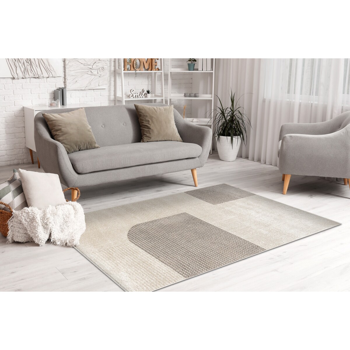 Dywan FUSION 0805 krem / beż - Geometryczny, 140x190 cm