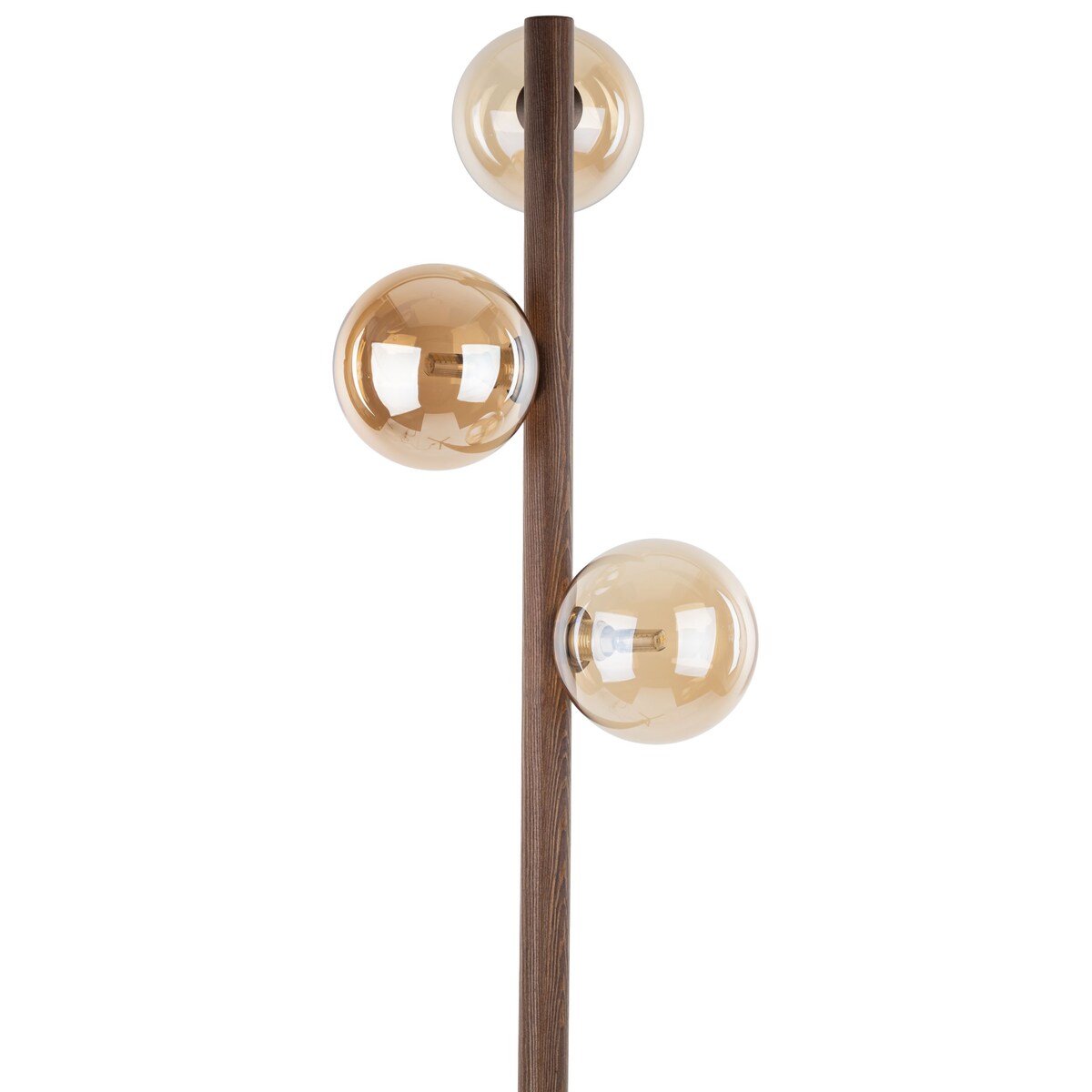 Lampa podłogowa TK Lighting ESTERA WOOD 16151, 3xG9, drewno, bursztynowe szkło, 150 cm