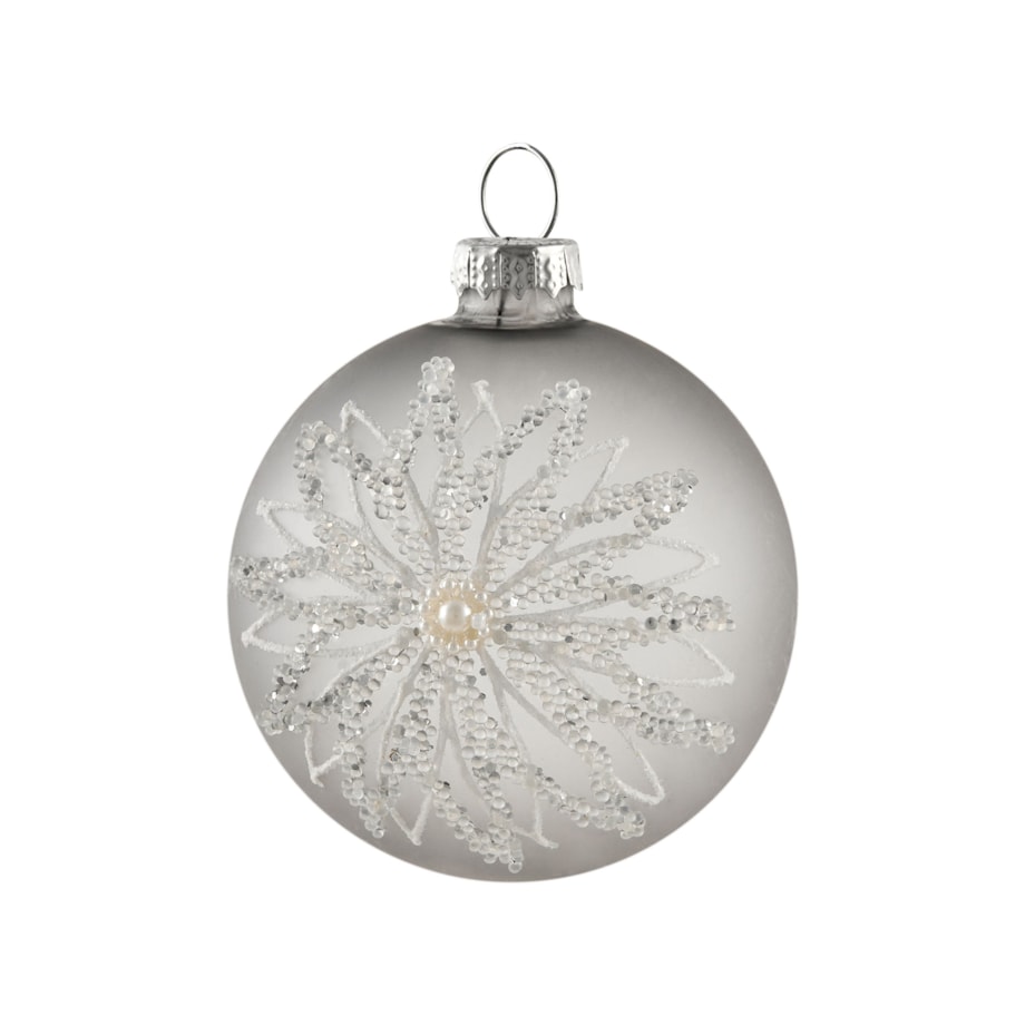 Zestaw 35 bombek FROSTFALL Szkło Szary