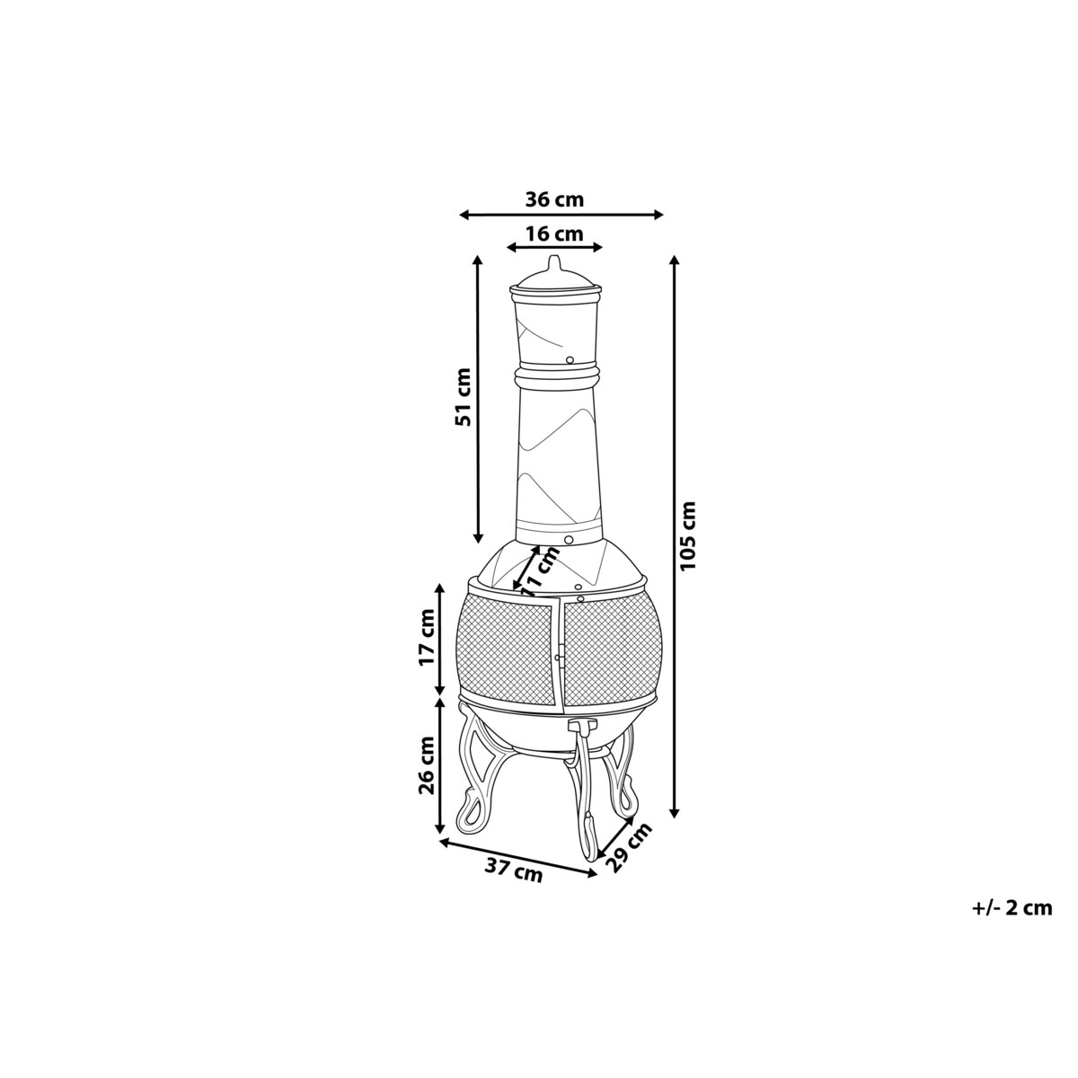 Palenisko ogrodowe z grillem stalowe mosiężne TACORA