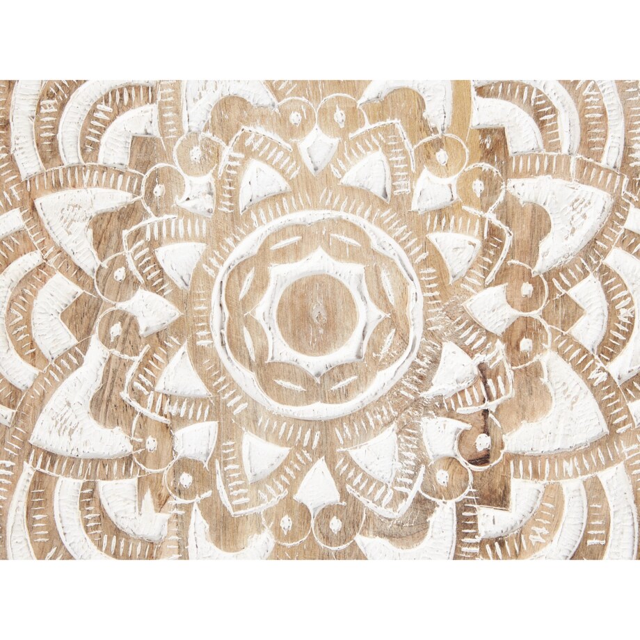 Zestaw 2 stolików pomocniczych z drewna mango jasny SAKITA