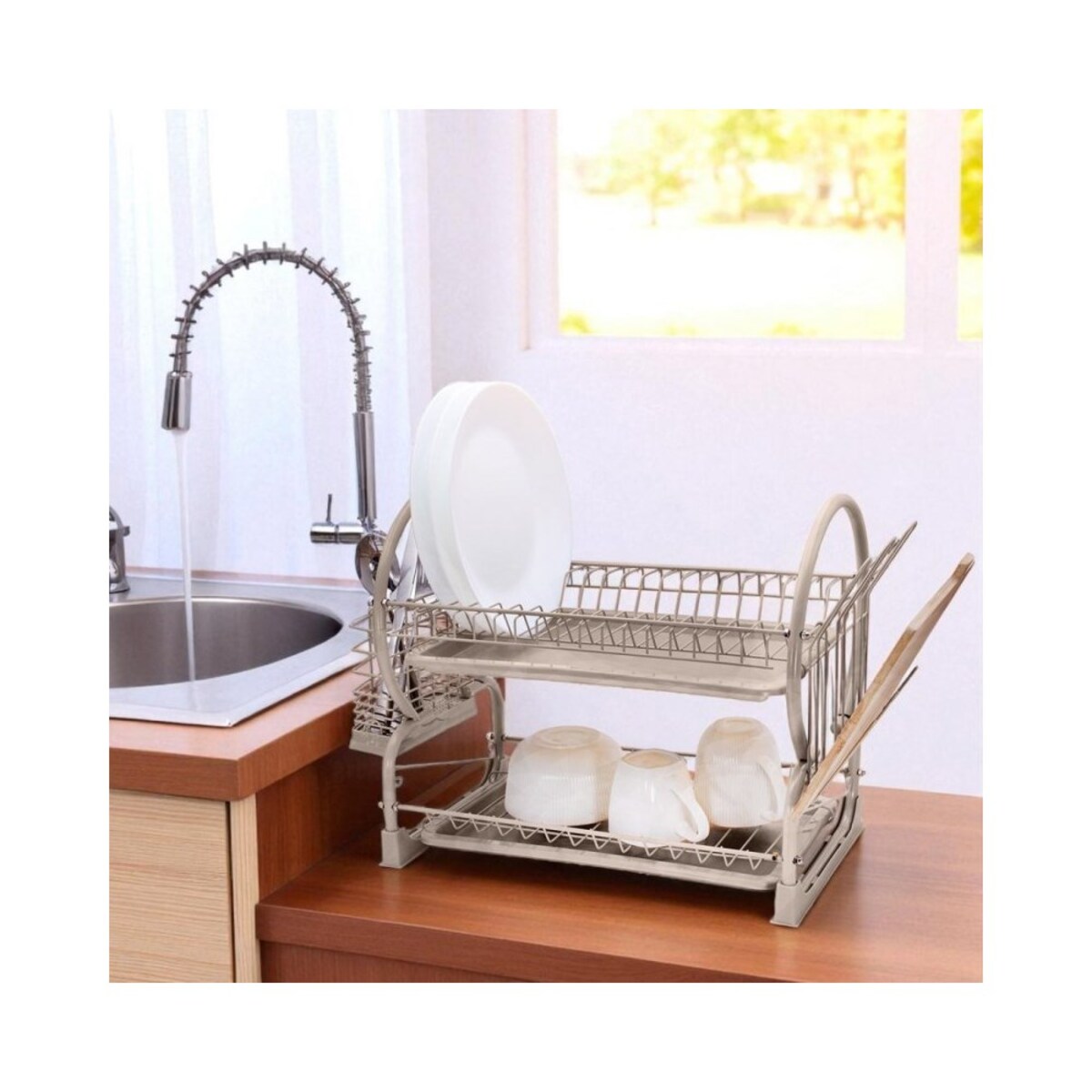 Brunbeste suszarka dwupoziomowa do naczyń z ociekaczem i tacą 63257