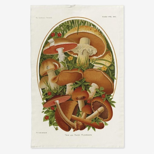 Lniany ręcznik kuchenny - Jesienne grzyby