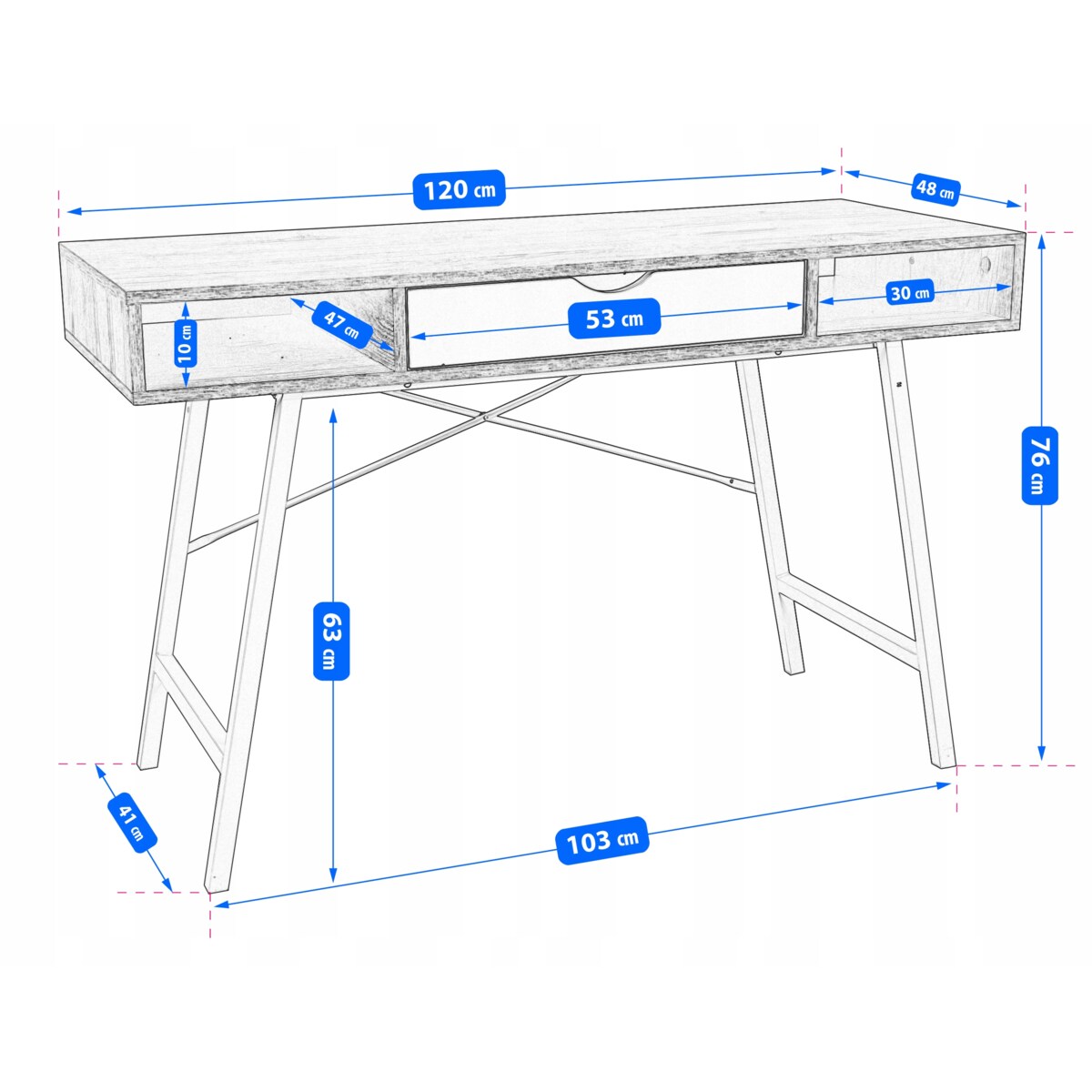 BIURKO ELEGANCKIE do gabinetu biura SZUFLADA NOWOCZESNE DUŻE komputerowe