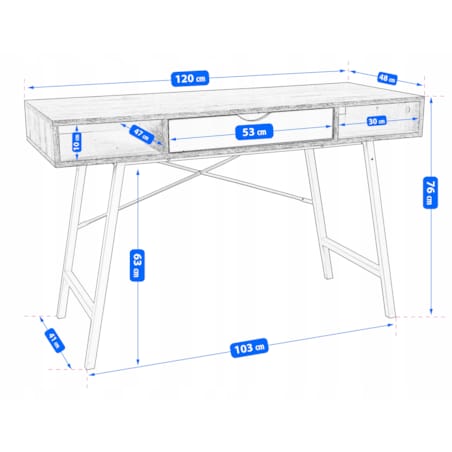 BIURKO ELEGANCKIE do gabinetu biura SZUFLADA NOWOCZESNE DUŻE komputerowe