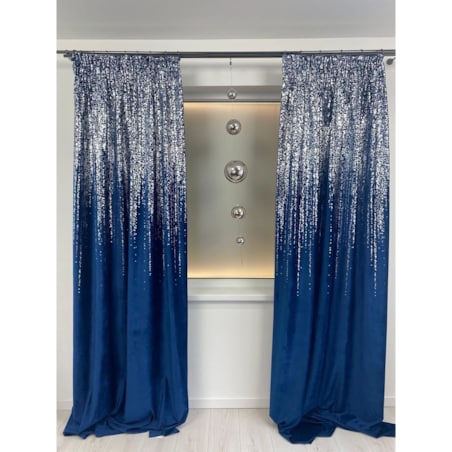 zasłona welurowa srebrny deszcz 140x270 cm