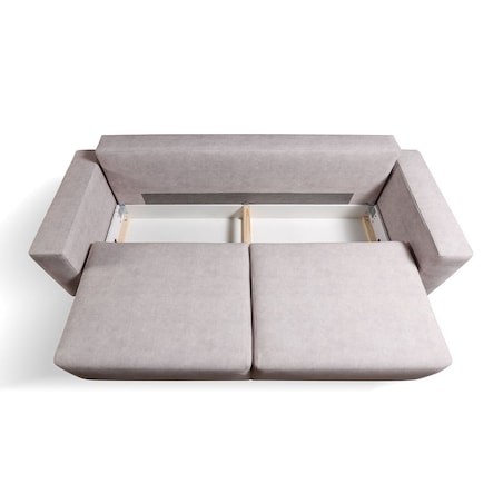 Hesto 3-osobowa rozkładana sofa - kremowa