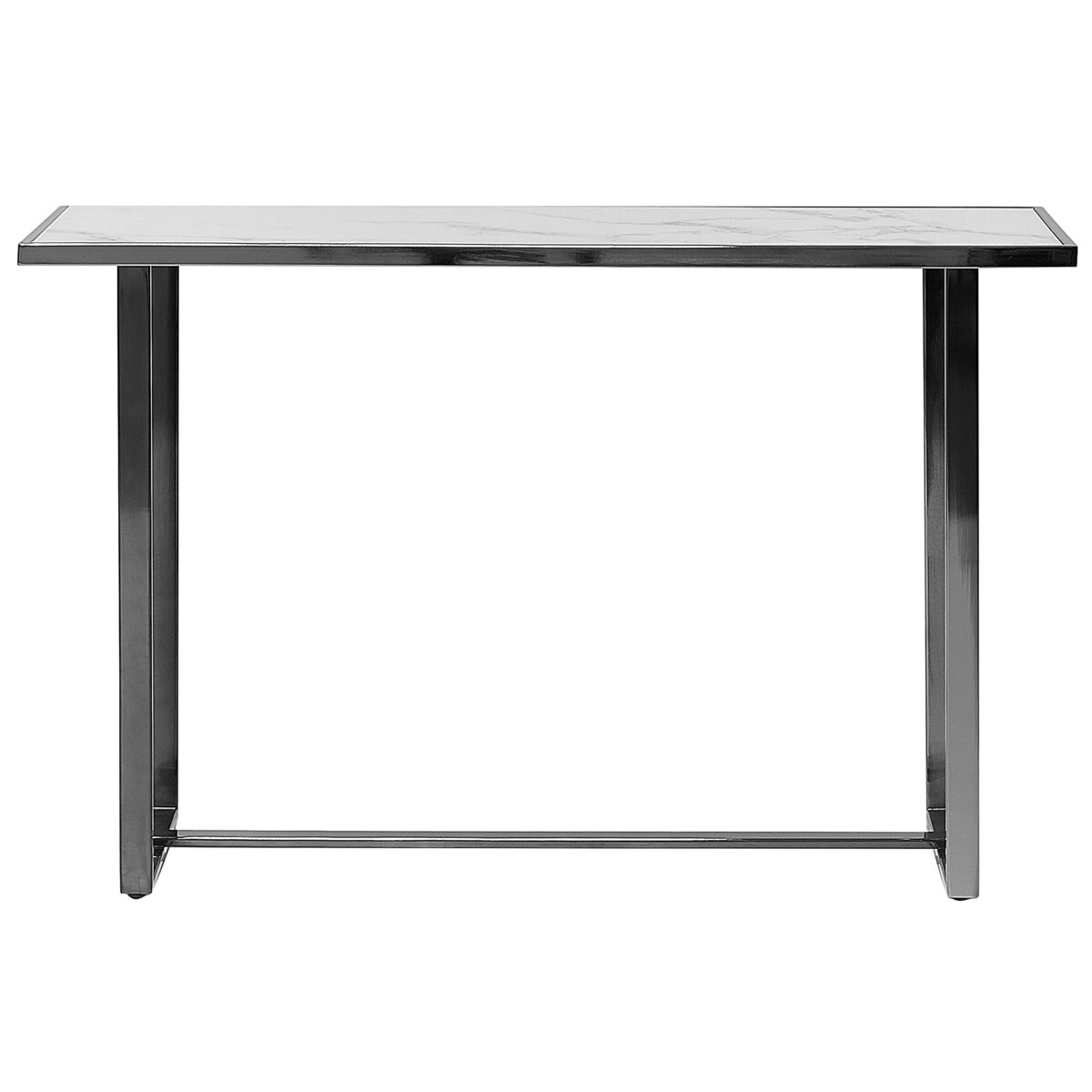 Konsola efekt marmuru biało-srebrna PLANO