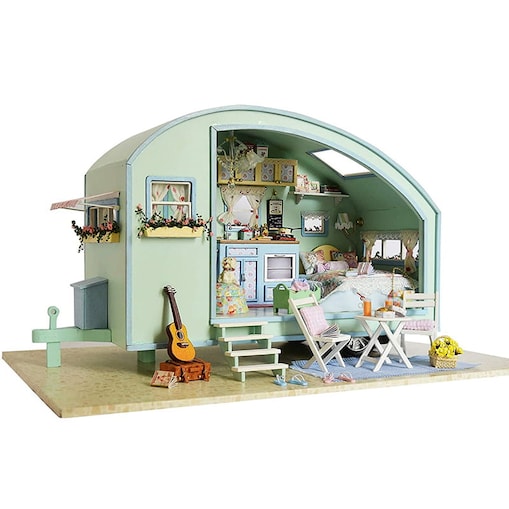 Miniaturowy domek - Wakacje na kempingu