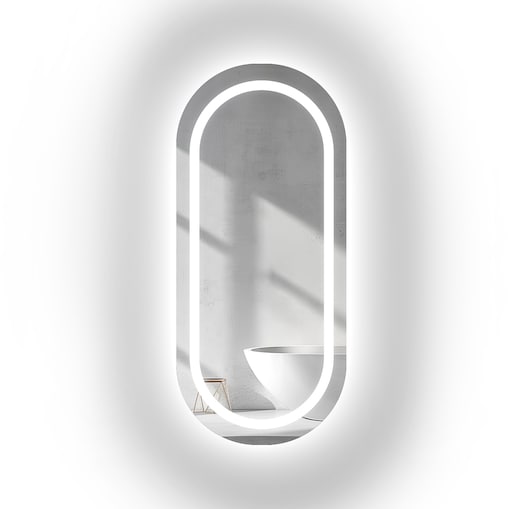 Lustro owalne piaskowane z podświetleniem - HOLI LED