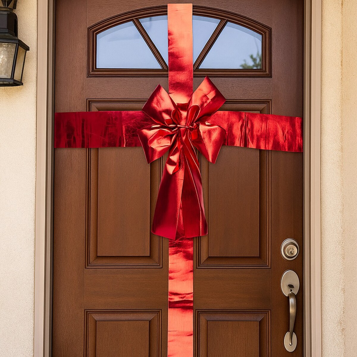 Świąteczna dekoracja na drzwi, kokarda, 33 x 42 cm