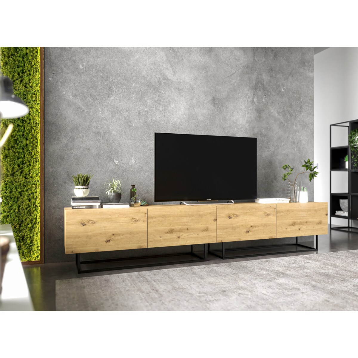 Szafka RTV Loft Industrialna Komoda RTV Dąb Artisan MAT 120 cm