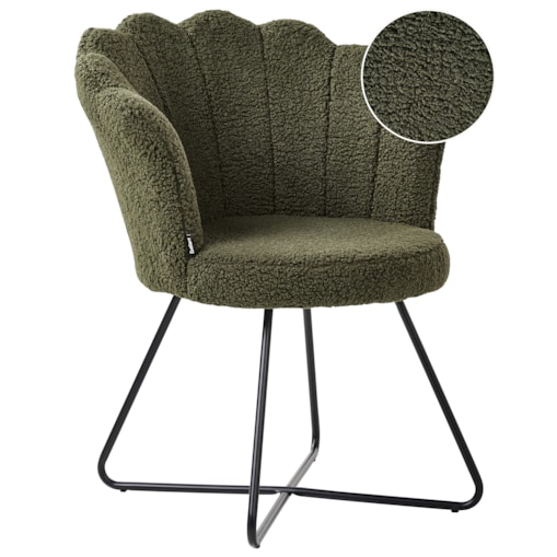 Fotel LOVELOCK Boucle Ciemnozielony