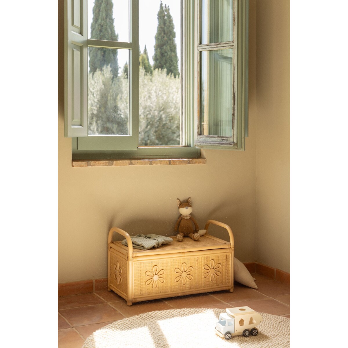 Skrzynia kufer na zabawki rattan Daisy