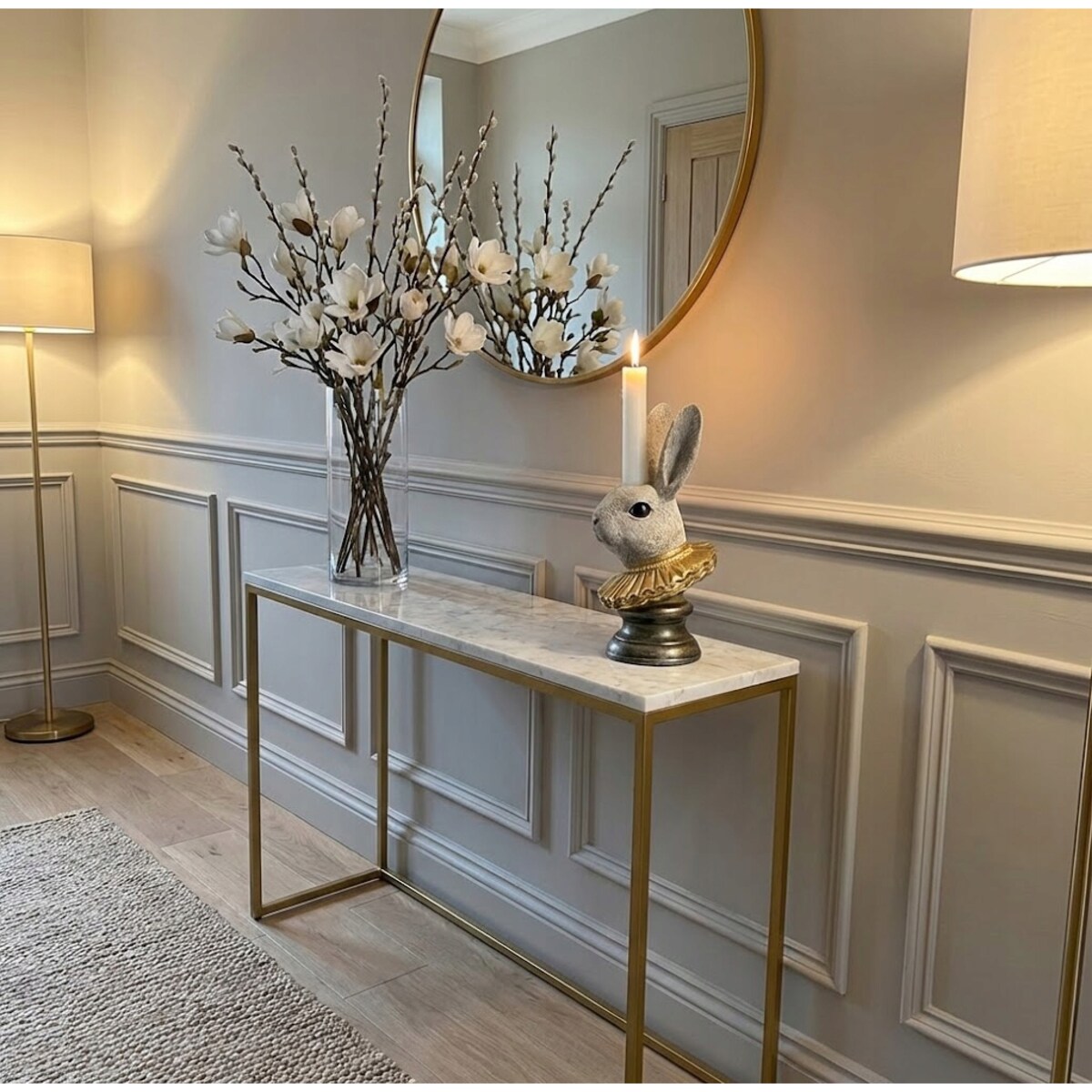 ŚWIECZNIK WIELKANOCNY ZAJĄC FIGURKA KANDELABR NA WIELKANOC ZAJĄCZEK OZDOBA